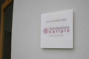 Plaque for 'Fondazione Cariplo'