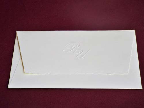 Envelope, our style 'Lima', with embossed initials