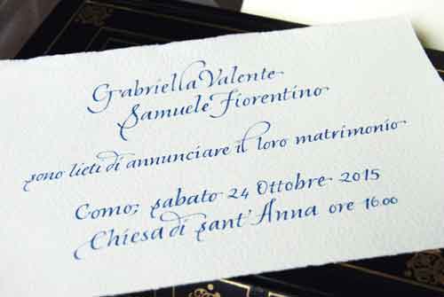 Wedding card, 'Italico' [Italian] style