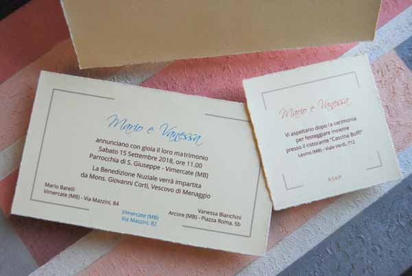 Wedding card and coordinated party invitation